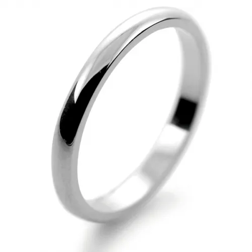 D Shape Light  Weight - 2mm Palladium Ring Women's